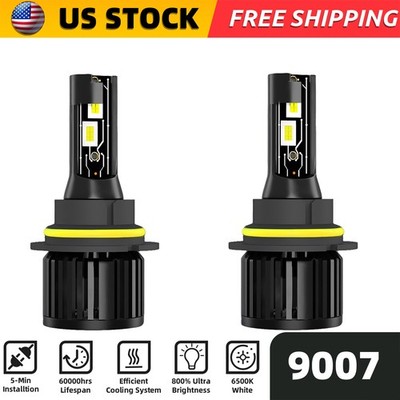 2PCS 9007 LED Headlight Bulbs Kit High/Low Beam Super Bright 6500K Cold White