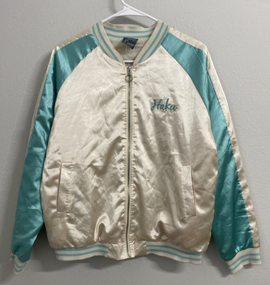 Studio Ghibli Spirited Away Haku Dragon Bomber Jacket Women's Large White Blue