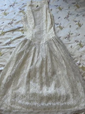 Gunne Sax Jessica McClintock Sleeveless Formal Ivory Dress Size 5