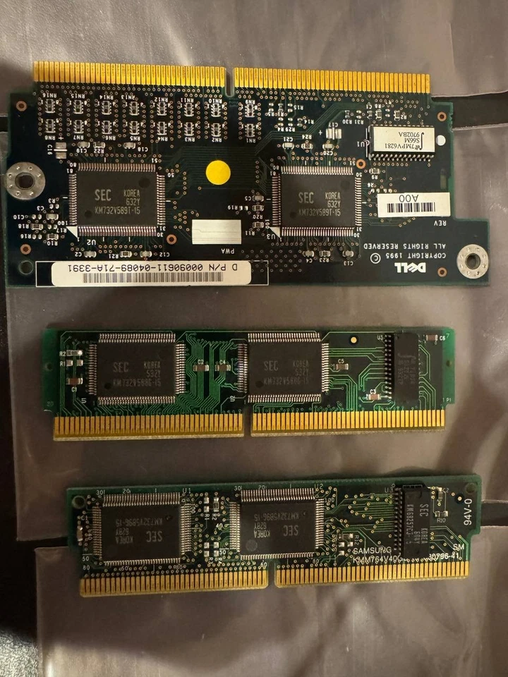 Vintage Memory Lot – 6× 72-Pin SIMM Modules + Dell KM732V589T Cache Module - Image 3 of 4