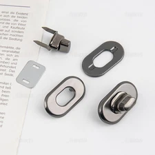 , 12 Pack Black Turn Lock Clasp Hardware Purse Closure Latches Handbag Twist ...