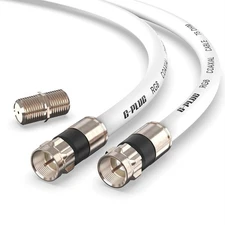 20FT RG6 Coaxial Cable Set - High-Speed Internet, TV, Satellite Extension