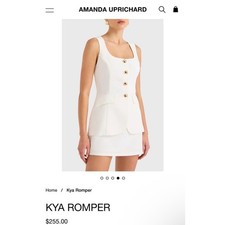 NWT Amanda Uprichard White Kya Romper Size S