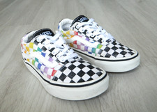 VANS Ward Kids Trainers White Rainbow Checkerboard Size Infants 11.5