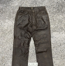 RRL Ralph Lauren Brown Leather Pants 32 Double RL 5 Pocket Western 3 Star 1990's