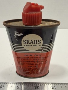 Sears Roebuck and Co. Vintage Gun Oil Bottle Tin Collectible