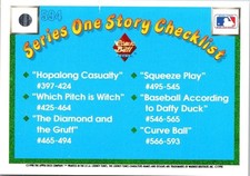  1990 Looney Tunes  594/579 Series One Story Checklist/Curve Ball Comic Ball