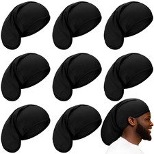 8 Pieces Unisex Dreadlock Cap Dreadlock Spandex Cap Long Hair Dreads Head Wrap S