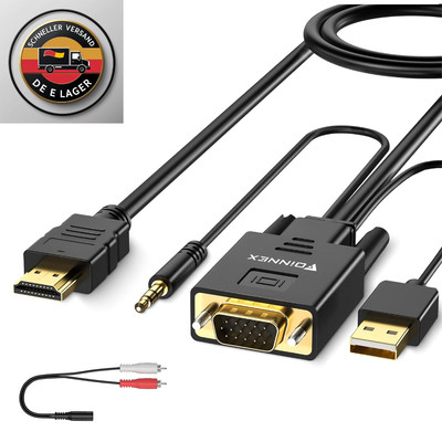 FOINNEX VGA zu HDMI Kabel 4,5 Meter Audio 1080P