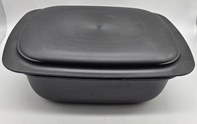 Tupperware Ultra Pro Roasting Pan Black Lid Dish Oven Safe 5.7 L 6 Qt 6501A-2