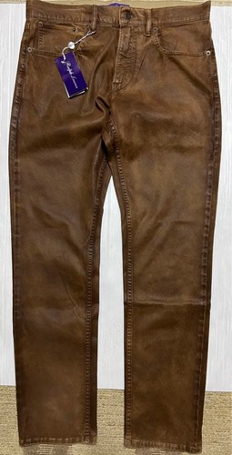 Ralph Lauren Purple Label, Ralph Lauren Purple Label Polyurethane Coated Pants Vintage Brown