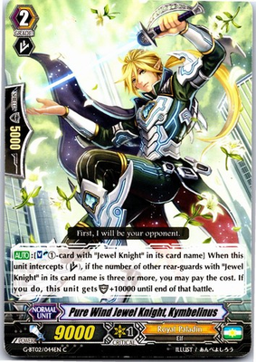#ad PURE WIND JEWEL KNIGHT KYMBELINUS G BT02 044EN C CARDFIGHT VANGUARD HP $1.99