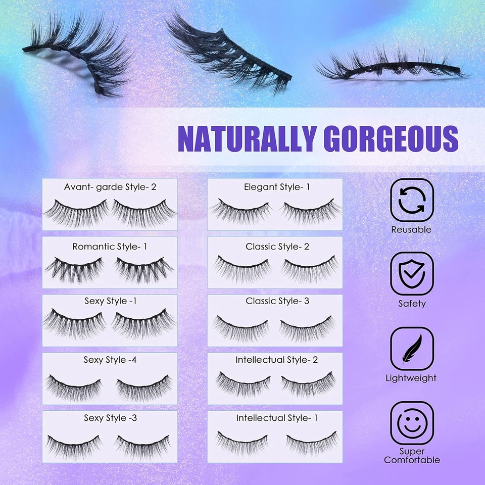 Magnetic Lashes [10 Pairs], Premium Natural Looking, Reusable Lightweight Wispy  - Image 4 of 4