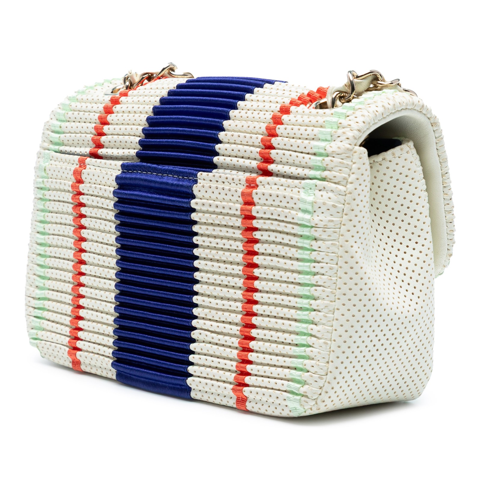 Authenticated Chanel New Mini Pleated Perforated … - image 2