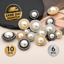 DIY Sewing Accessories Shiny Rhinestone Pearl Clothing Buttons Shirt Buttons