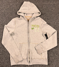 Y2K Hollister Heavy Duty Waffle Knit Full Zip Hoodie Size Large Gray HCO Prep