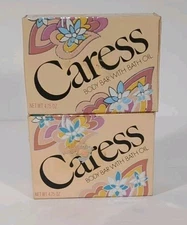 Caress body bar soap bath 4.75 oz lot of 2 bars New old stock vintage large