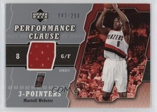 2005-06 Upper Deck Performance Clause Jersey 43/250 Martell Webster #PCJ-WB 1e2l
