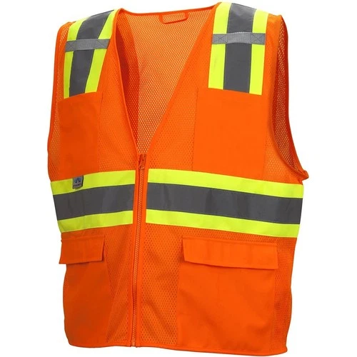 RVZ2320 ANSI Class 2 High Visibility Reflective Road Work Surveyor Safety Vest - product listing photo