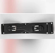 BE & D Laser Cut Belt Black/Nickel Size Small