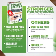 Trigger Finger Splint - Set of 2 Small Splints & 2 Sleeves - Pain & Arthritis...