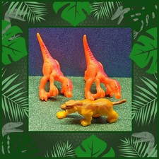 Imaginext Dinosaurio Velociraptor Raptor Sable Diente Tigre Naranja y Bronceado Lote de 3