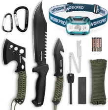 WORKPRO Camping Hatchet & Machete with gray (overall), black (machete blade) 