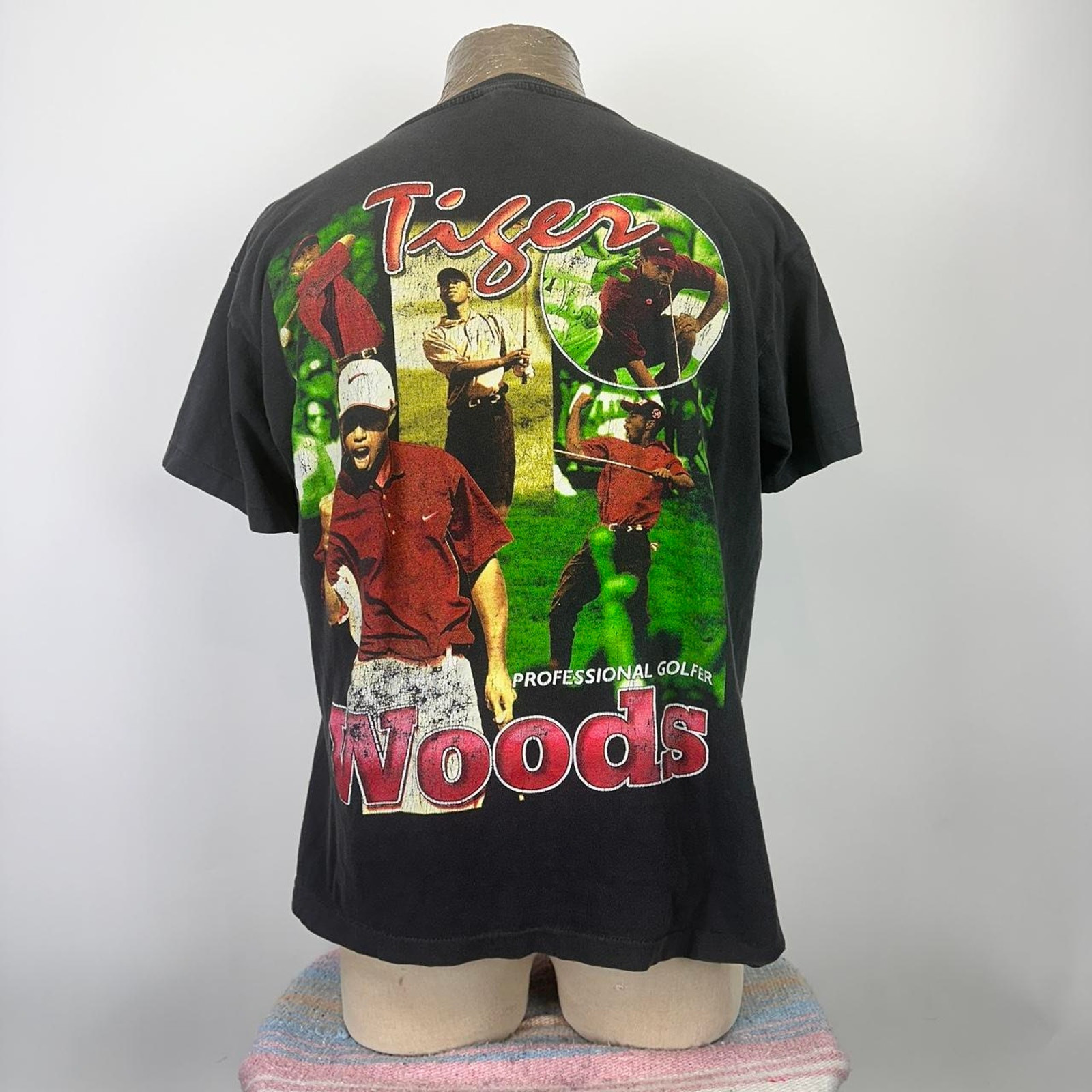 Rare Black Vintage Single Stitch Tiger Woods Golf Champions Rap Tee image 5
