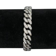 Silver Moissanite Miami Cuban Bracelet - 8.5" 10mm 44g- Iced 925 Sterling GRA