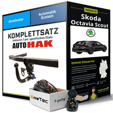 Für SKODA Octavia Scout III 5E Anhängerkupplung abnehmbar +eSatz 7pol 07.13- NEU