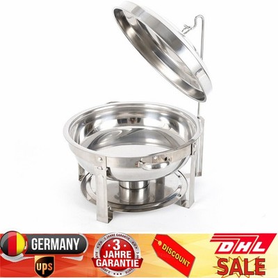 7.5 Liter Rund Chafing Dish Edelstahl Speisenwärmer Wärmebehälter Buffet Party