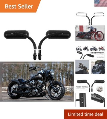 Upgrade Your Ride: Stylish Black Oval Motorcycle Mirrors for Enhanced Safety