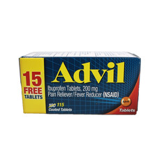 Advil Pain Reliever/Fever Reducer Tablets - Ibuprofen NSAID 115ct EXP 09/2028