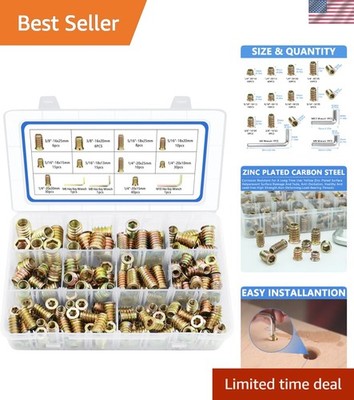 Comprehensive 170 PCS Threaded Inserts Nuts Kit with Hex Wrenches Included