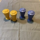 x4 Vintage HOMER LAUGHLIN HARLEQUIN Salt or Pepper Shakers Blue and Yellow