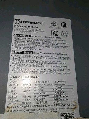 Intermatic ET91215CR Astronomic 365-Day 12-Circuit Electronic Control