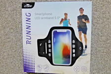 CRANE BLACK RUNNING SMART PHONE LED ARMBAND 5.5" EXERCISE & GYM