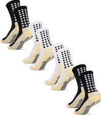 4Pairs Kids Grip Sports Athletic Anti Slip Soccer Socks Boy Girl 8-12 Years Bask