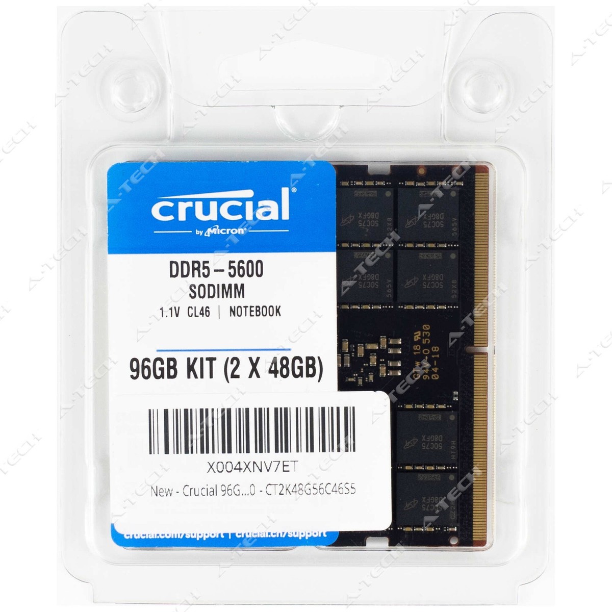 Crucial 96GB (2 x 48GB) 262-PIN DDR5-5600 PC5-44800 CL-46 SO-DIMM