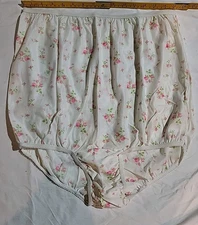 Vtg White With Pink Rose Bud Print On Acetate