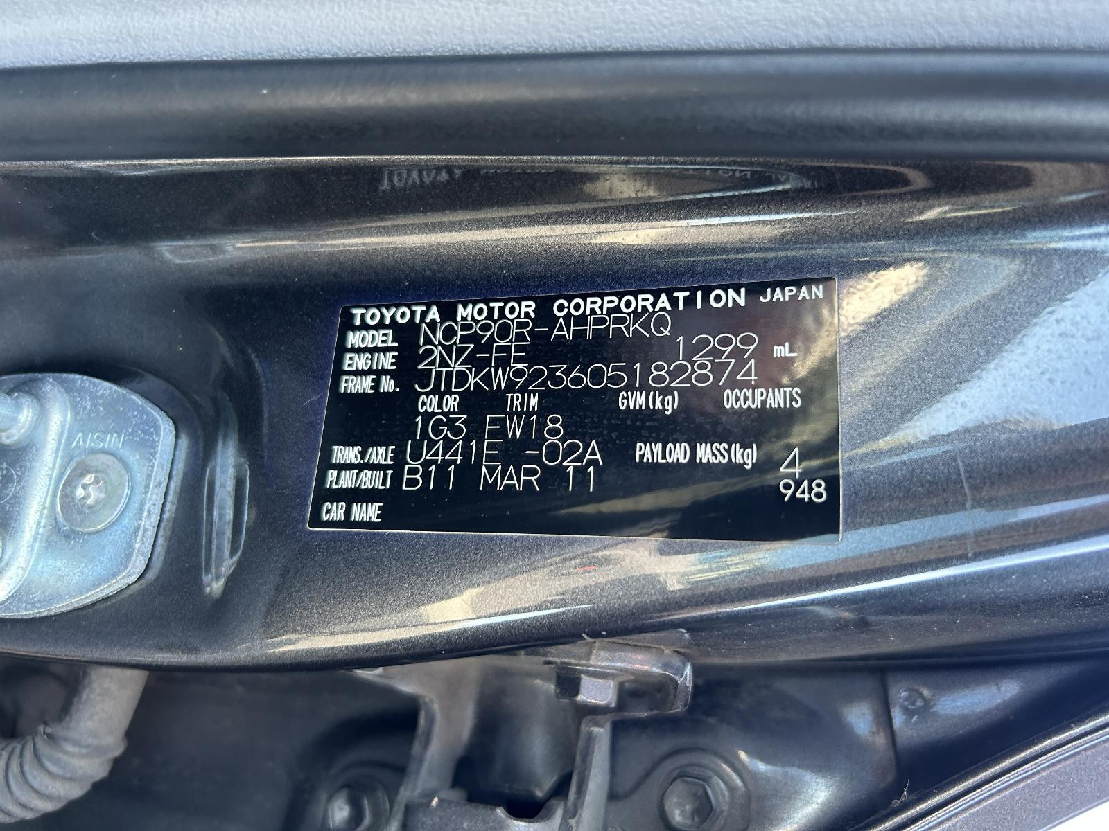 Toyota Yaris Right Front Door Lock Mechanism NCP90 10/2005-06/2016 - thumbnail 8