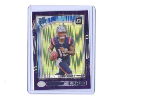 2024 Panini Donruss Optic Football Joe Milton III Rated Rookie Purple Shock #255