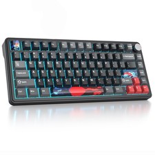 surmen M75 75 Wireless Creamy Keyboard with Gasket, Pre-lubed Triple Mode Bl...