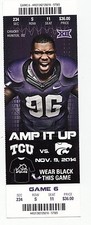 2014 TCU HORNED FROGS VS KANSAS STATE TICKET STUB 11/8/14 COLLEGE FOOTBALL