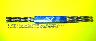 Vater 5B Drumsticks SILVER Color Wrap WOOD TIP (1)-pair CLOSED Music Store SALE