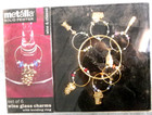 Solid Pewter 6 Wine Glass Charms Attach to Stemware W/ Holding Ring Metalla New
