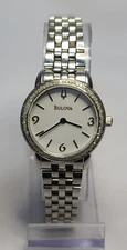 BULOVA WHITE DIAL SAPPHIRE CRYSTAL CLASSIC WATCH FOR WOMEN MB5-91