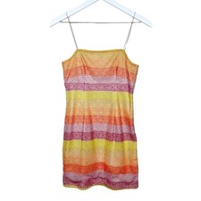 Show Me Your Mumu Womens Clarissa Mini Dress in Fiesta Stripe Sunset Size XS