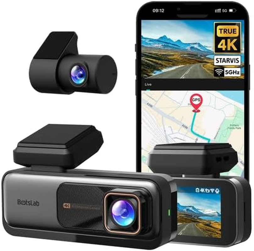4K Dual Dash Cam with 170° Wide Angle ADAS Night Vision Parking Monitor