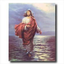 Jesus Christ Walking On Water Wall Picture Art Print